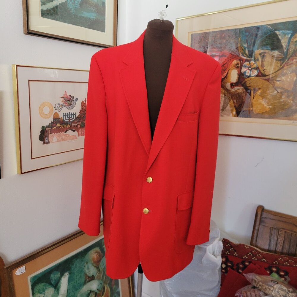 Men's Red Blazer with Gold Buttons